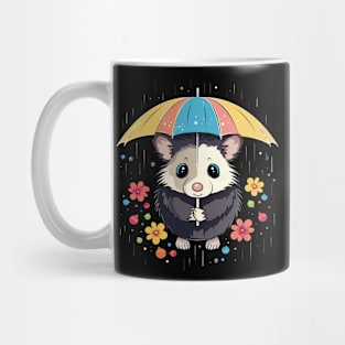Opossum Rainy Day With Umbrella Mug